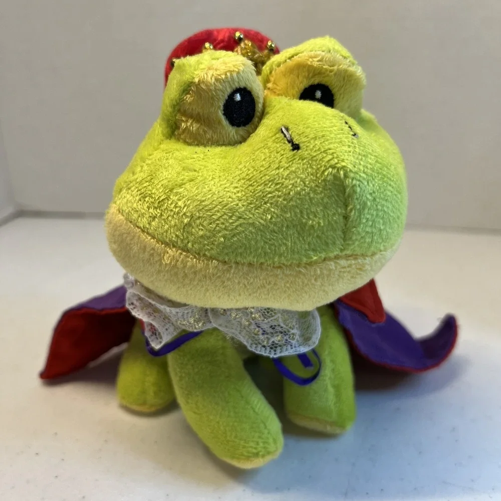 Plush Green Frog Prince Charming Stuffed Animal Toy Crown Cape Collar 7